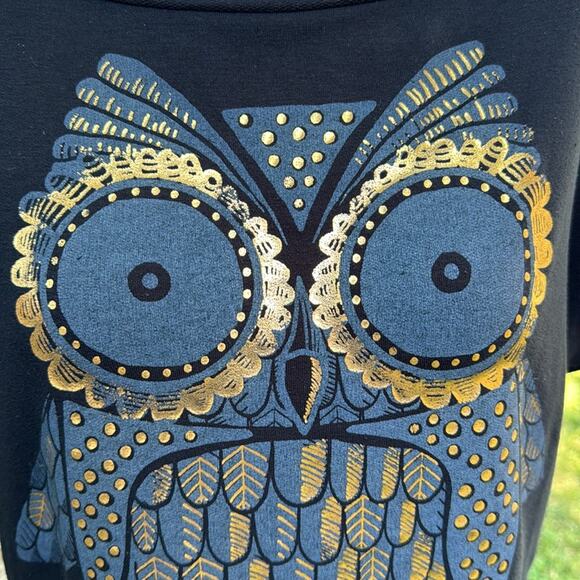 S.O.Y. Shine On You Black Owl Blouse Top Women’s size Medium - Picture 3 of 11